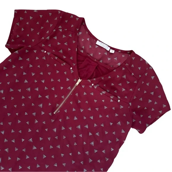 Burgundy Bliss Blouse Sz M - Picture 2 of 10